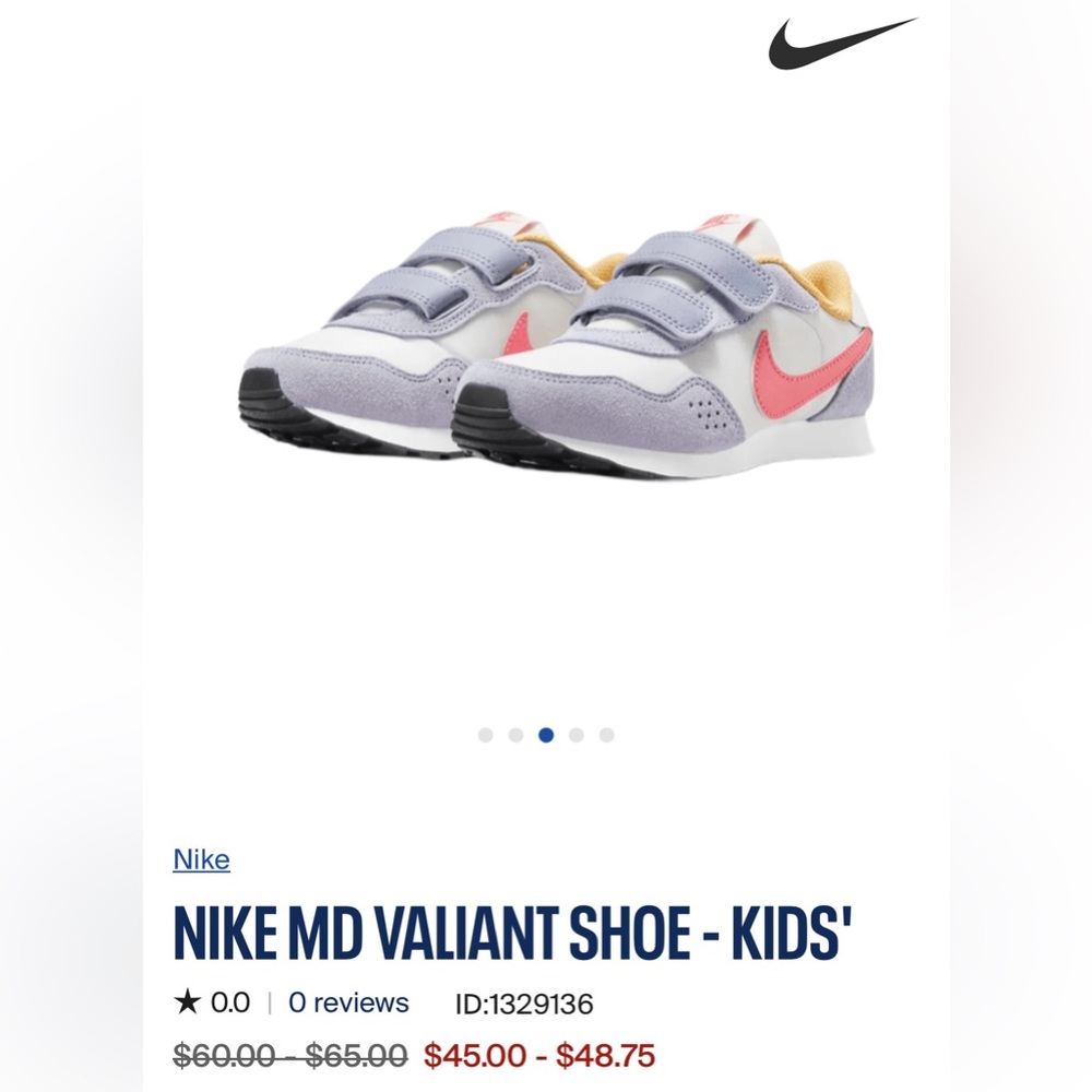 Nike Valiant sneaker, indigo haze. Size 7C **NEW** in box